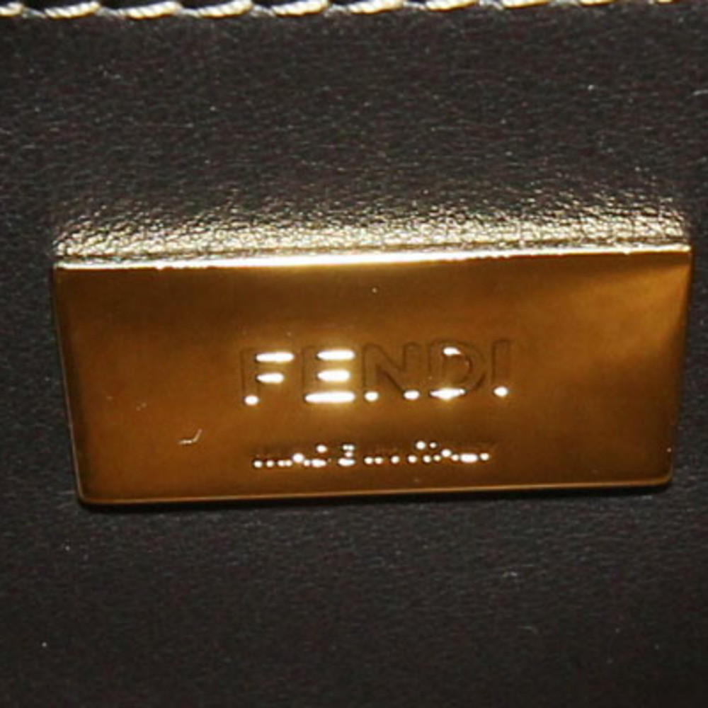 Fendi Handbag Pecan Peek-A-Boo 8BN290 Beige Black Nubuck Leather Shoulder Str... - Picture 3 of 10